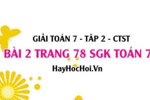 Giải bài 2 trang 78 Toán 7 tập 2 SGK Chân trời sáng tạo